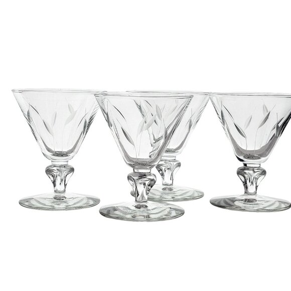 Libbey Simplicity Cocktail Champagne Coupes 4" set/4 vtg midcentury - Picture 2 of 8